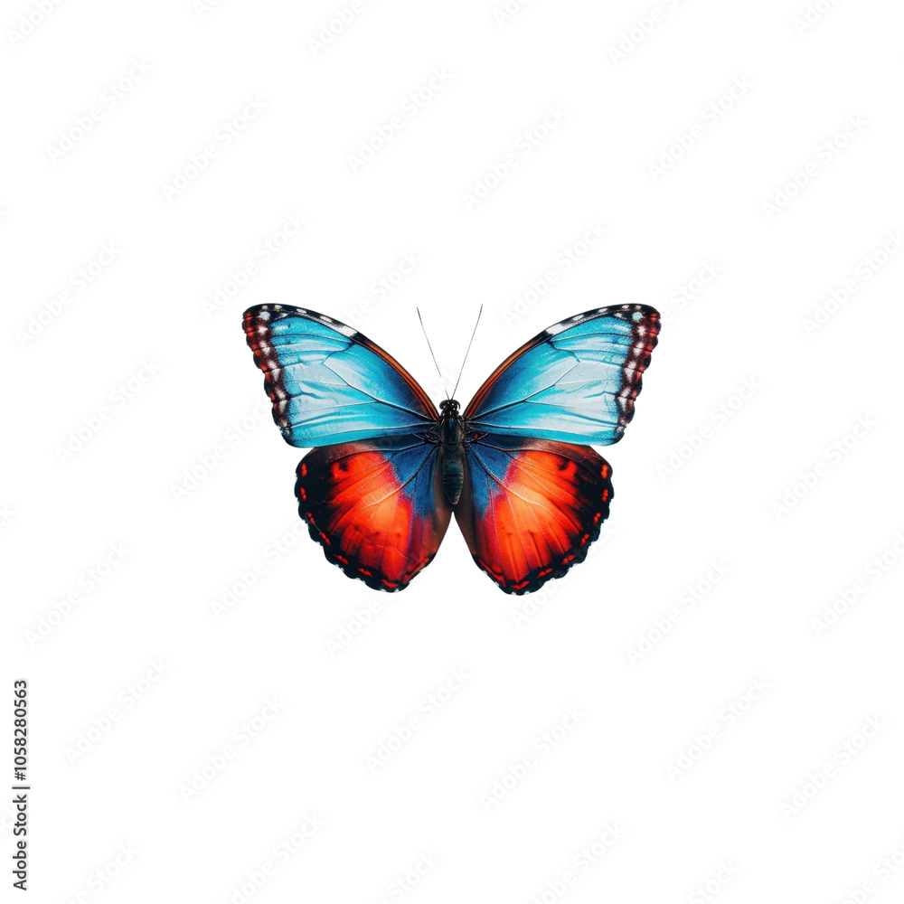 Vibrant Butterfly with Blue and Red Wings Vibrant Butterfly with Blue and Red Wings