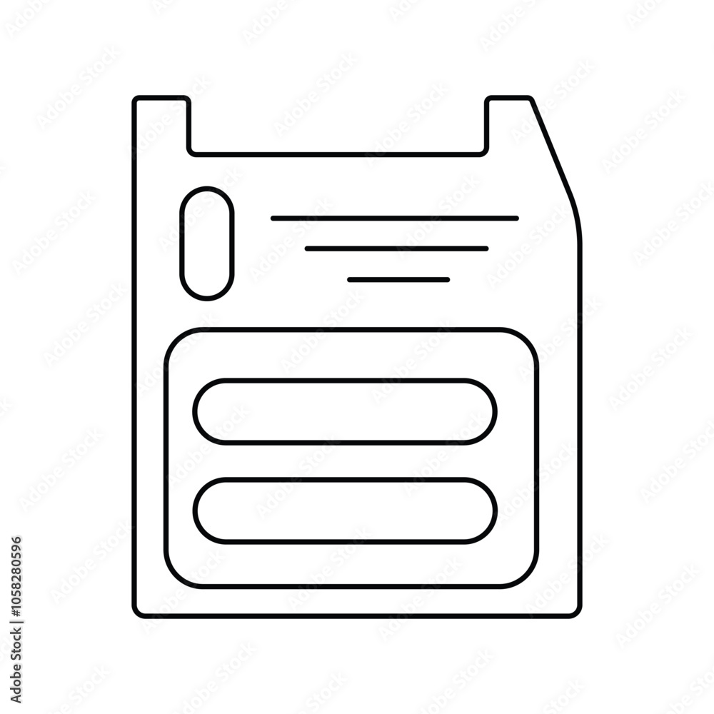 floopy line icon with white background vector stock illustration floopy line icon with white background vector stock illustration