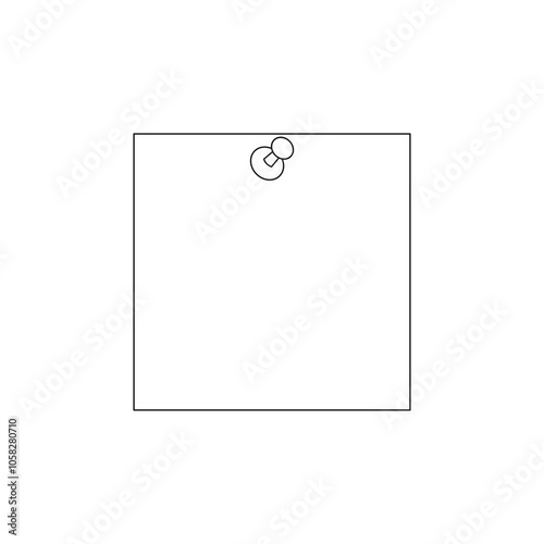 white note paper with pin