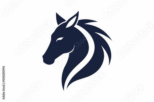 Horse head silhouette vector illustration on white background.