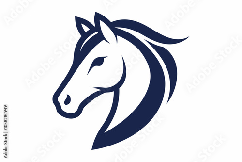 Horse head silhouette vector illustration on white background.