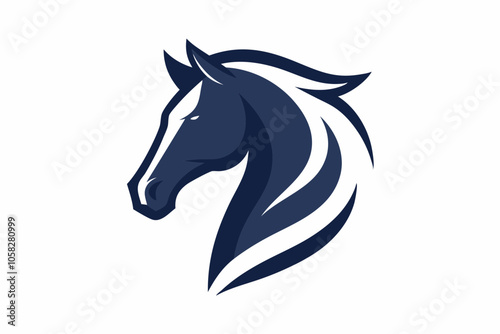 Horse head silhouette vector illustration on white background.