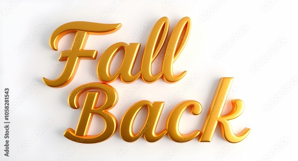 Naklejka premium 3d golden Fall back text on white background 