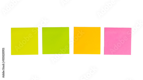 colorful empty sticky notes over transparent background