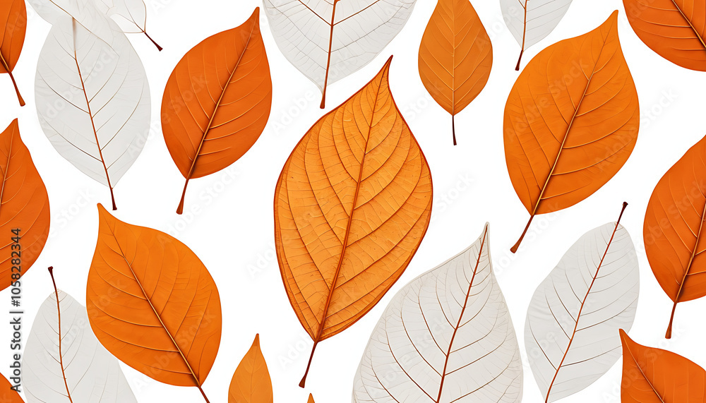 Obraz premium Elegant Autumn Leaves Pattern - Embrace the Beauty of Fall