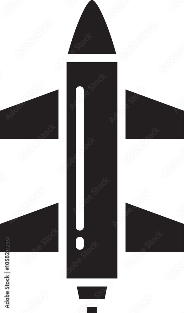 Missile Glyph Icon Missile Glyph Icon