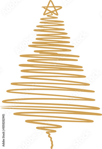 Scribble Spiral Christmas Tree element