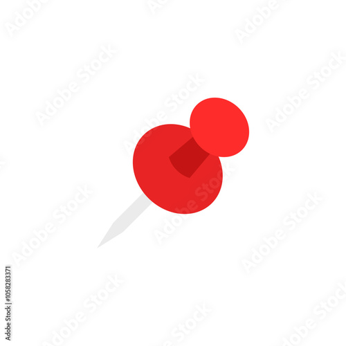 red push pin isolated