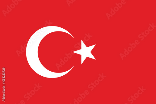 National flag of Turkey country vector design and illustration , National flag of Turkey that can be used for celebrating Turkey national days , vector illustration