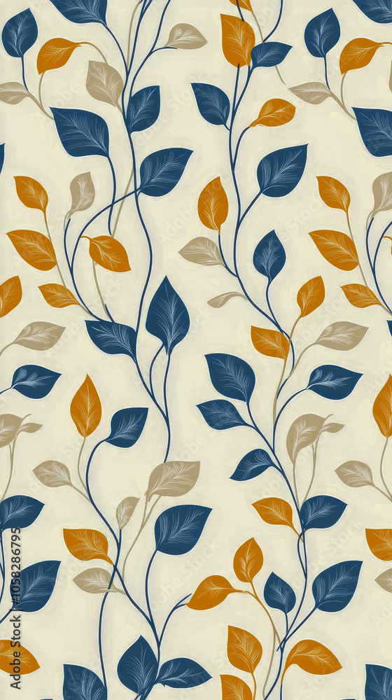 Elegant Autumn Foliage Pattern in Warm Tones Elegant Autumn Foliage Pattern in Warm Tones