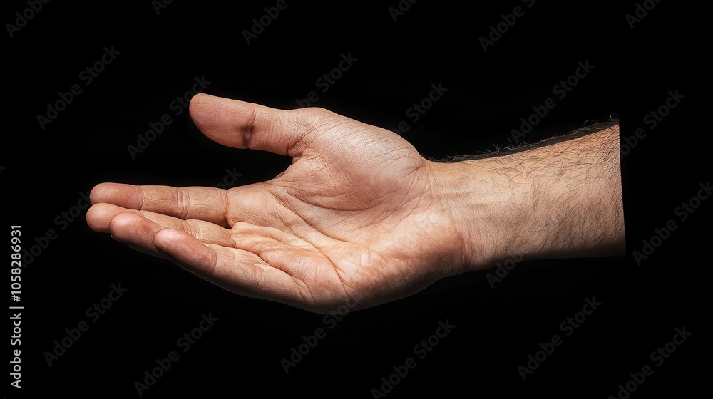 Wrist twisted with fingers pressing down, carpal tunnel pain, nerve strain Wrist twisted with fingers pressing down, carpal tunnel pain, nerve strain