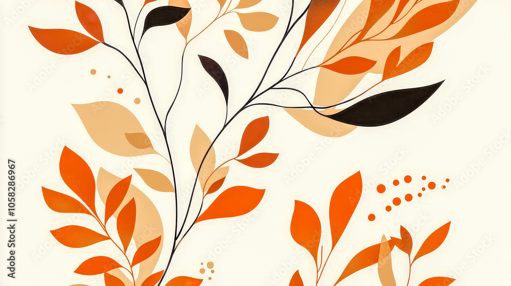 Elegant Autumn Foliage Pattern in Warm Tones Elegant Autumn Foliage Pattern in Warm Tones