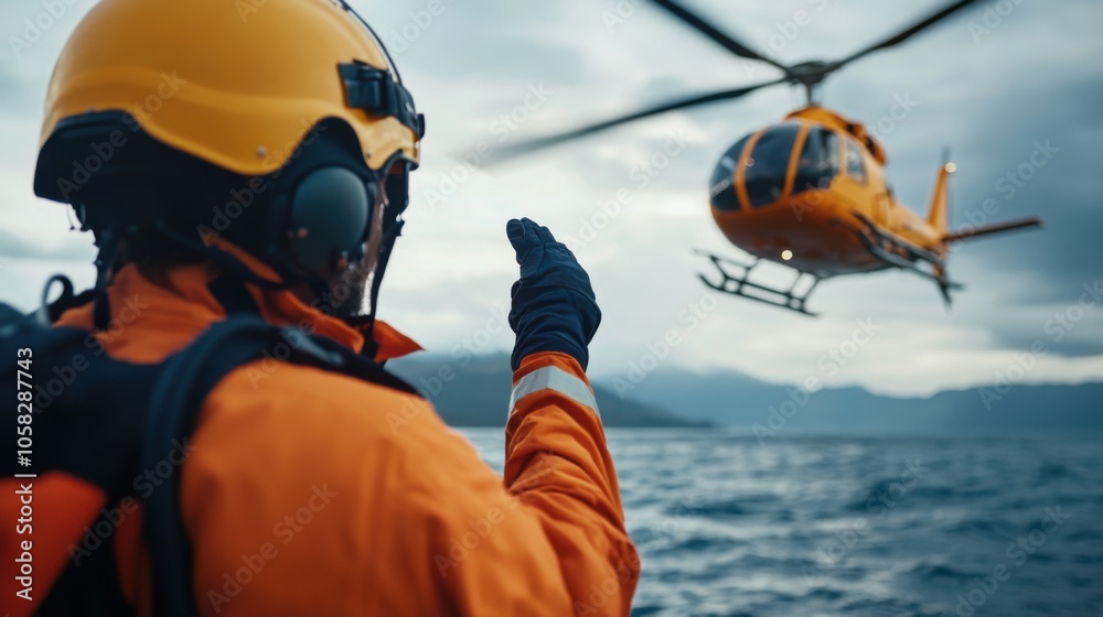 Helicopter Rescue Operation in Dramatic Setting Helicopter Rescue Operation in Dramatic Setting