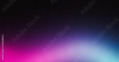 Vibrant dark pink purple blue black color grainy backdrop design. Abstract glowing colors wave shaped noisy texture, flowing colors gradient on black, website header design, cover, banner