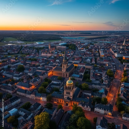 Aerial view of a city at noon aerial city Ultra realistic Photorealistic aerial photography drone photography 