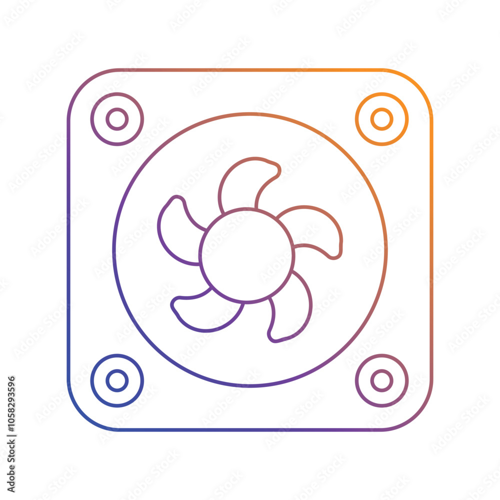 pc fan gradient icon with white background vector stock illustration