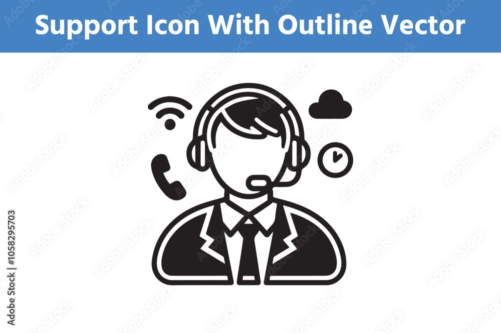 Support Icon with an editable outline Support Icon with an editable outline