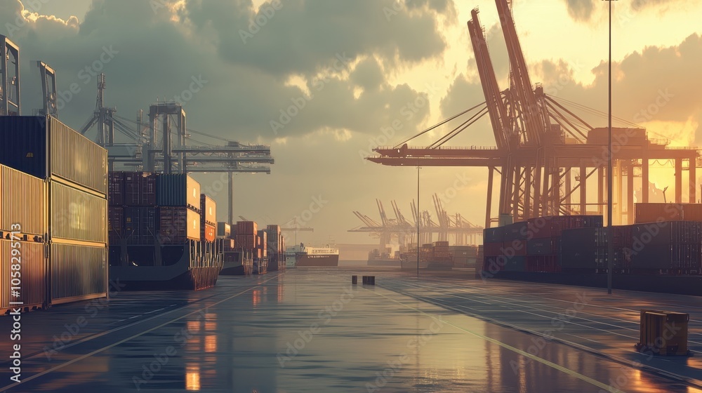 Shipping Yard at Dawn Shipping Yard at Dawn