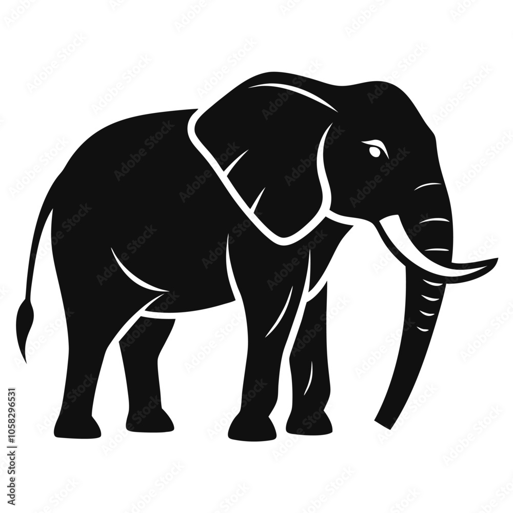 elephant-a-silhouette-vector-with-white-background elephant-a-silhouette-vector-with-white-background