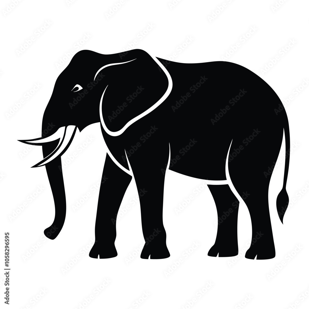 elephant-a-silhouette-vector-with-white-background elephant-a-silhouette-vector-with-white-background
