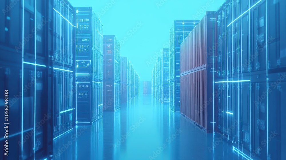 Futuristic Data Storage Server Room Futuristic Data Storage Server Room