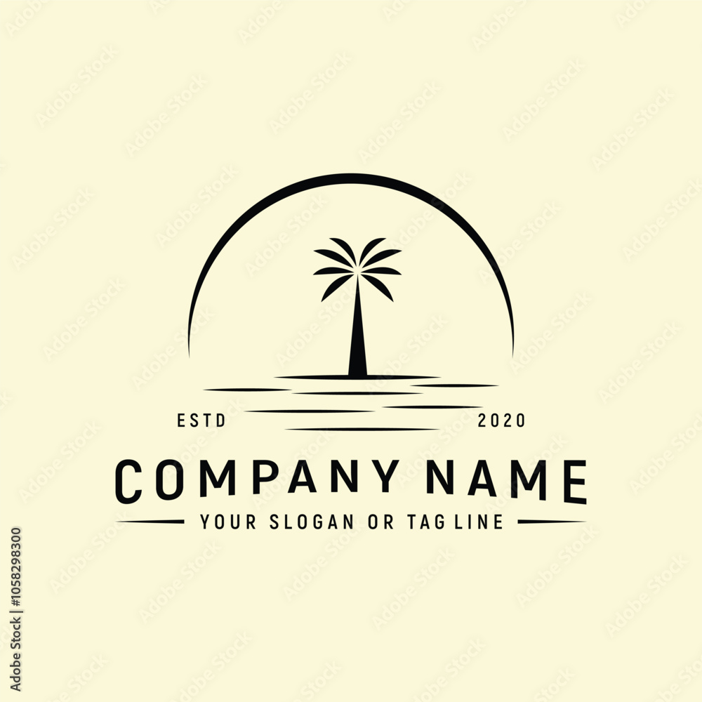 Obraz premium palm logo design element vector template