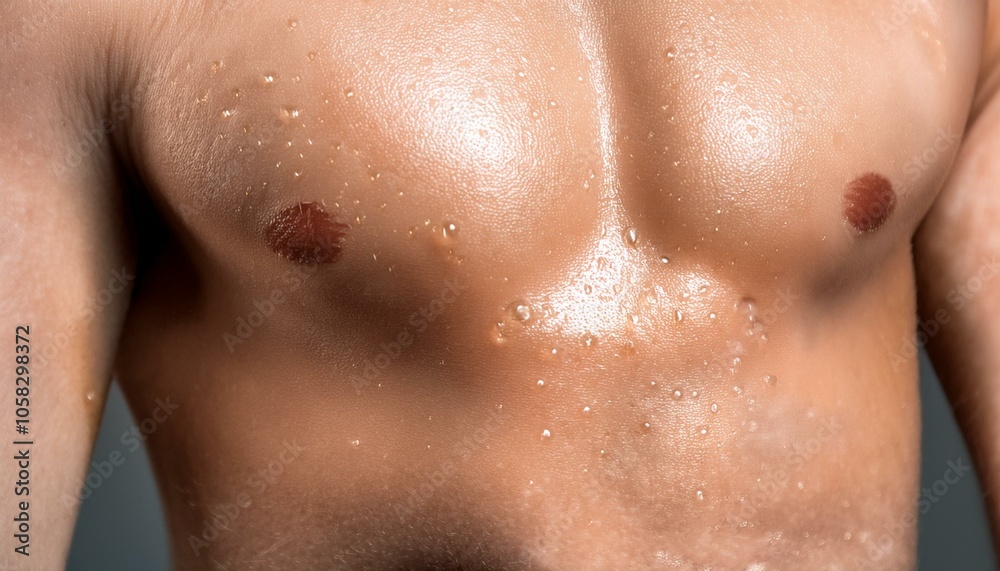 Close-up of a man's chest Close-up of a man's chest