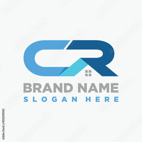 letter CR Home logo design element vector template