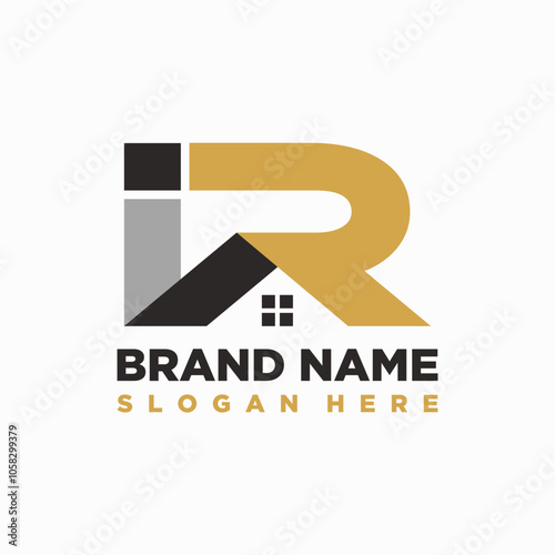 letter IR Home logo design element vector template