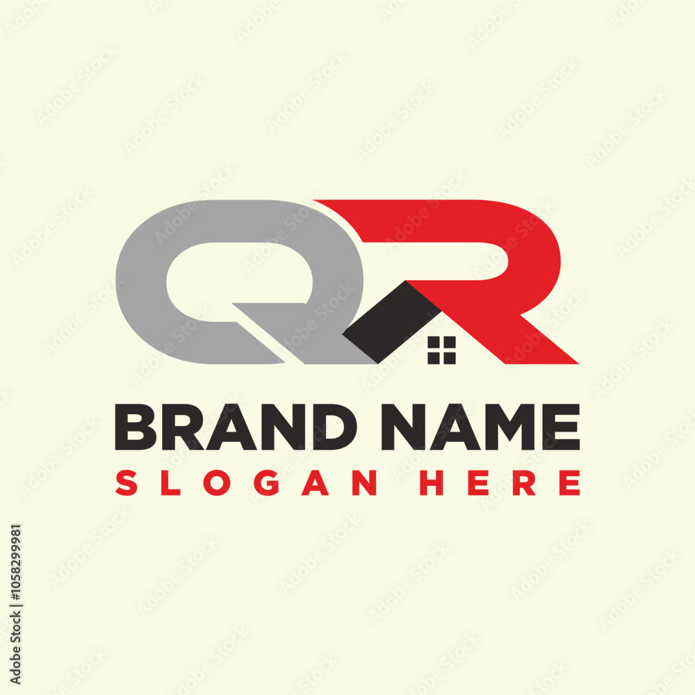Fototapeta premium letter QR Home logo design element vector template