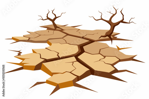 Earth is cracked by drought