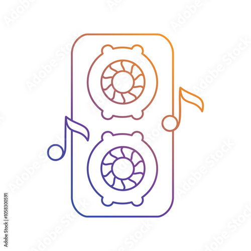 speaker gradient icon with white background vector stock illustration