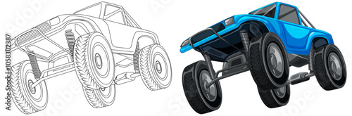 Off-Road Monster Truck Illustration