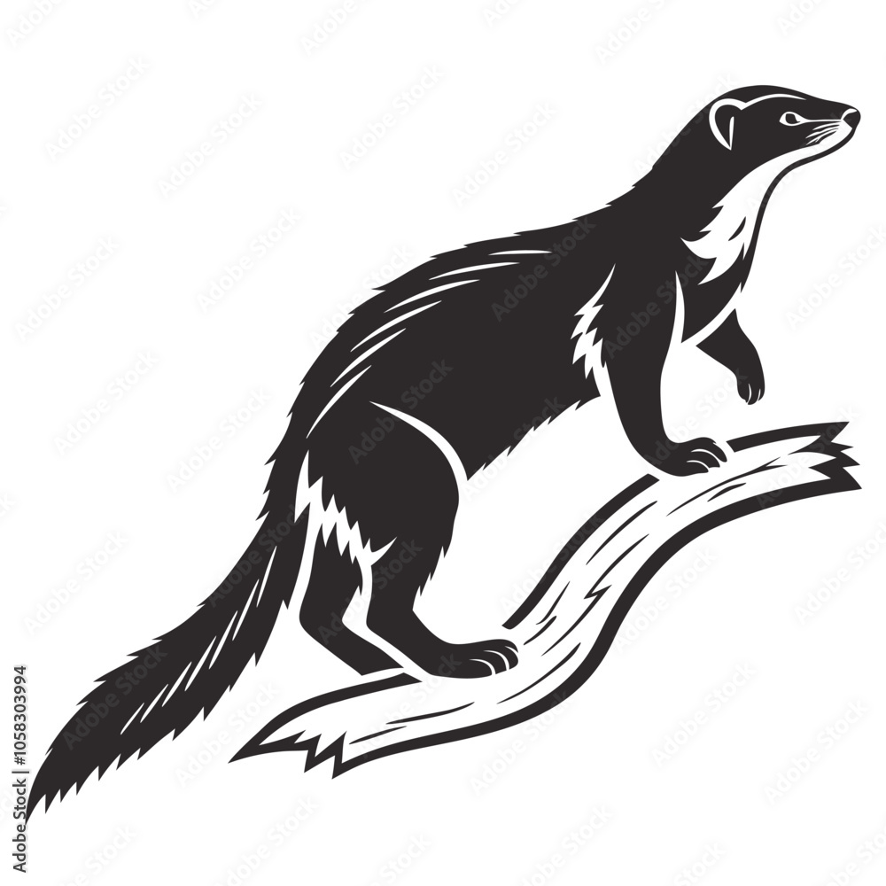 Fototapeta premium mongoose-a-silhouette-vector-with-white-background