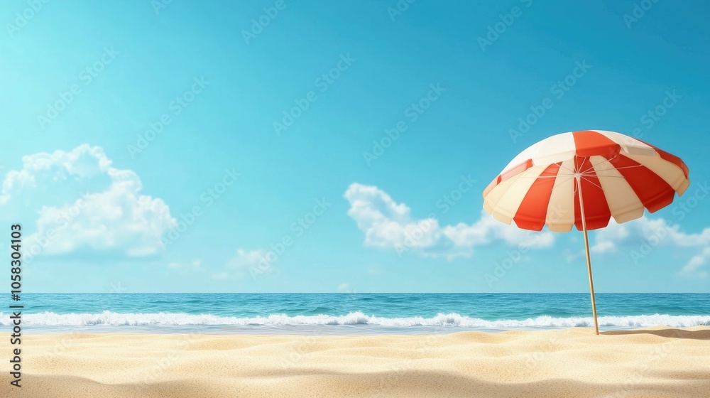 A serene day at the beach embracing tranquility by the soft waves and sunshade A serene day at the beach embracing tranquility by the soft waves and sunshade