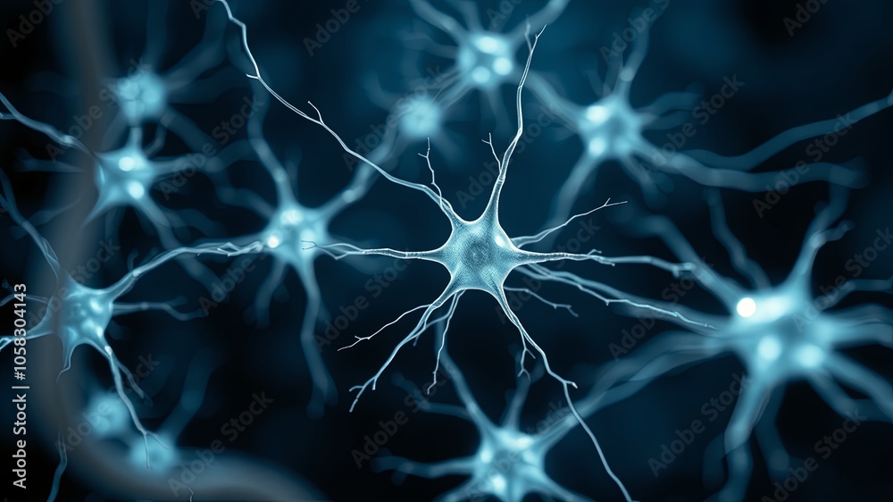 Intricate Neural Network in Blue Glow Intricate Neural Network in Blue Glow