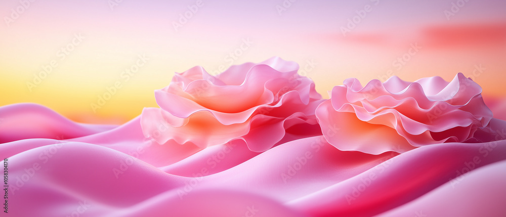 Abstract Pink Flowers and Fabric. Abstract Pink Flowers and Fabric.