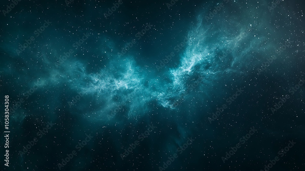 A breathtaking cosmic scene filled with swirling blue hues and shimmering stars, capturing the vastness of the universe.