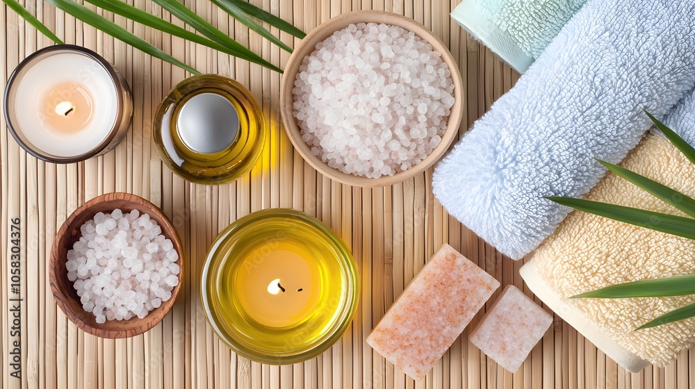 Luxurious Spa Salt and Essentials for Relaxation and Wellness