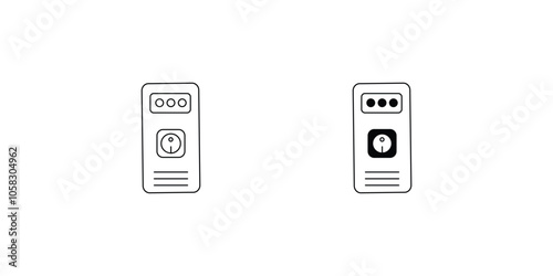 pc set icon with white background vector stock illustration