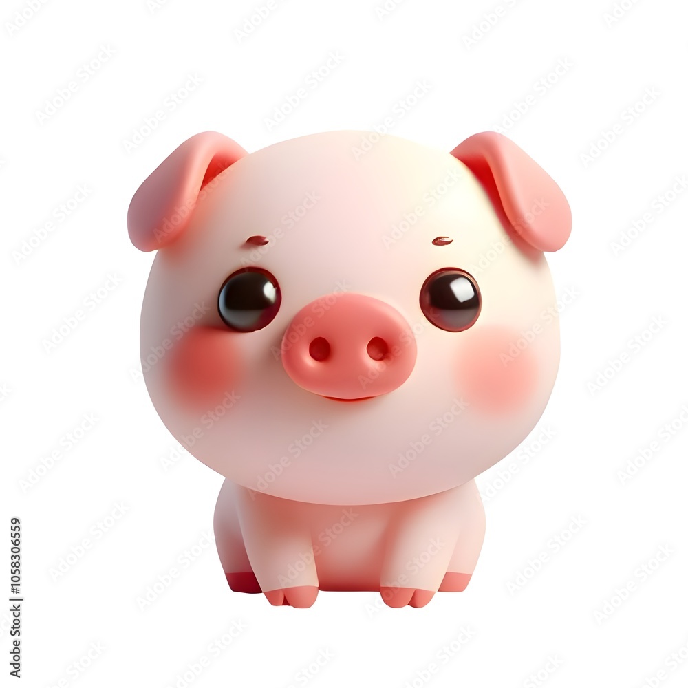 Friendly and lovely animal pig character.