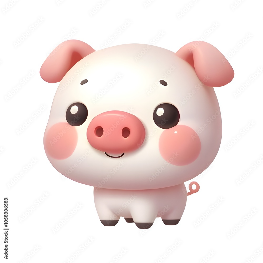 Friendly and lovely animal pig character.