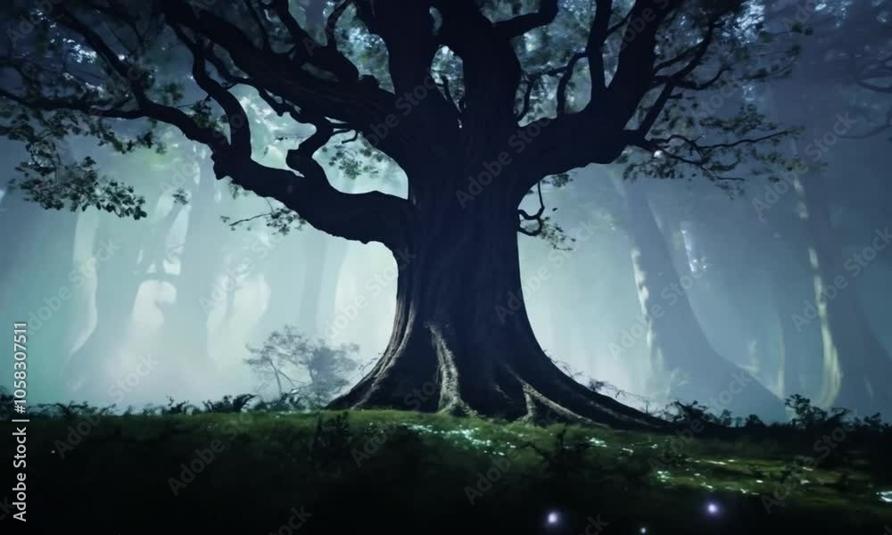 horror tree in the forest