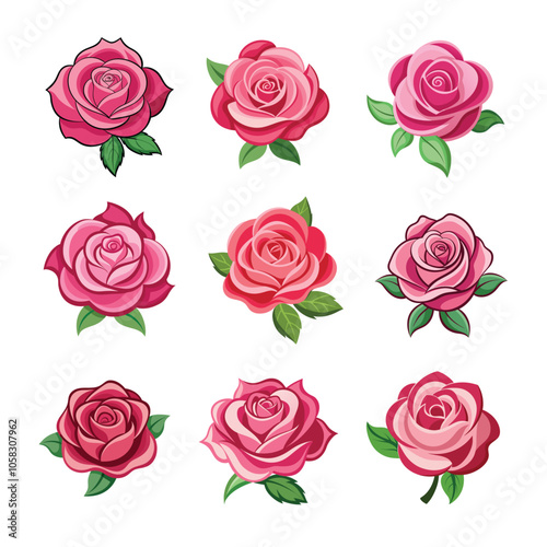 Charming Rose Pink Floral Vector Collection
