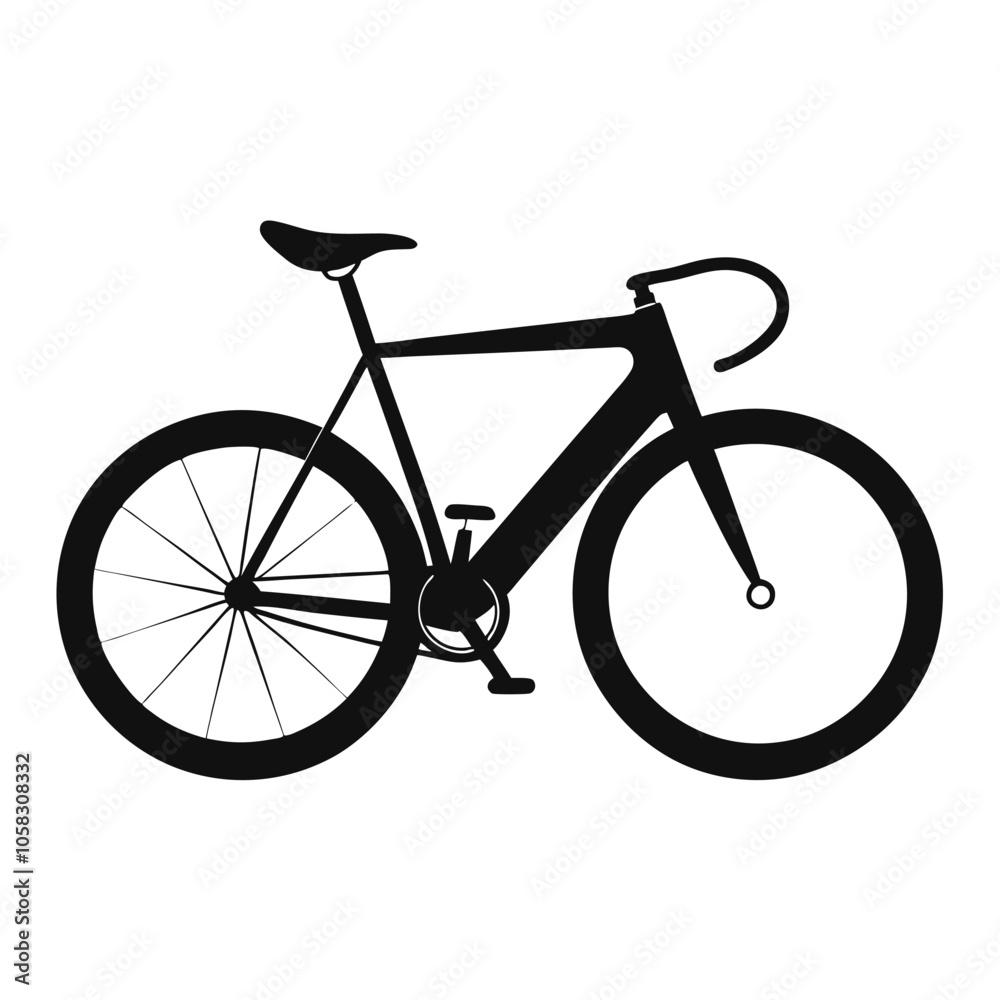 Obraz premium bicycle-a-silhouette-vector-with-white-background