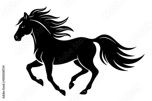 Black horse silhouette.