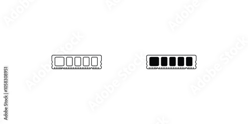 ram set icon with white background vector stock illustration