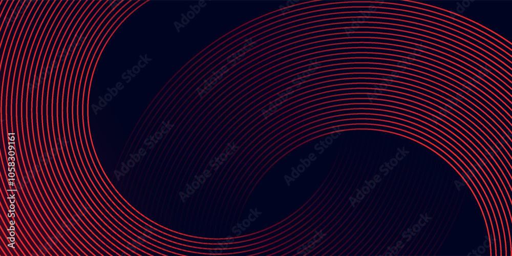 Abstract glowing circle lines on dark blue background. Geometric line art design. Modern shiny red lines. Futuristic technology concept. eps10. Abstract glowing circle lines on dark blue background. Geometric line art design. Modern shiny red lines. Futuristic technology concept. eps10.