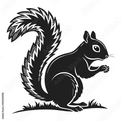 Wallpaper Mural squirrel-a-silhouette-vector-with-white-background Torontodigital.ca