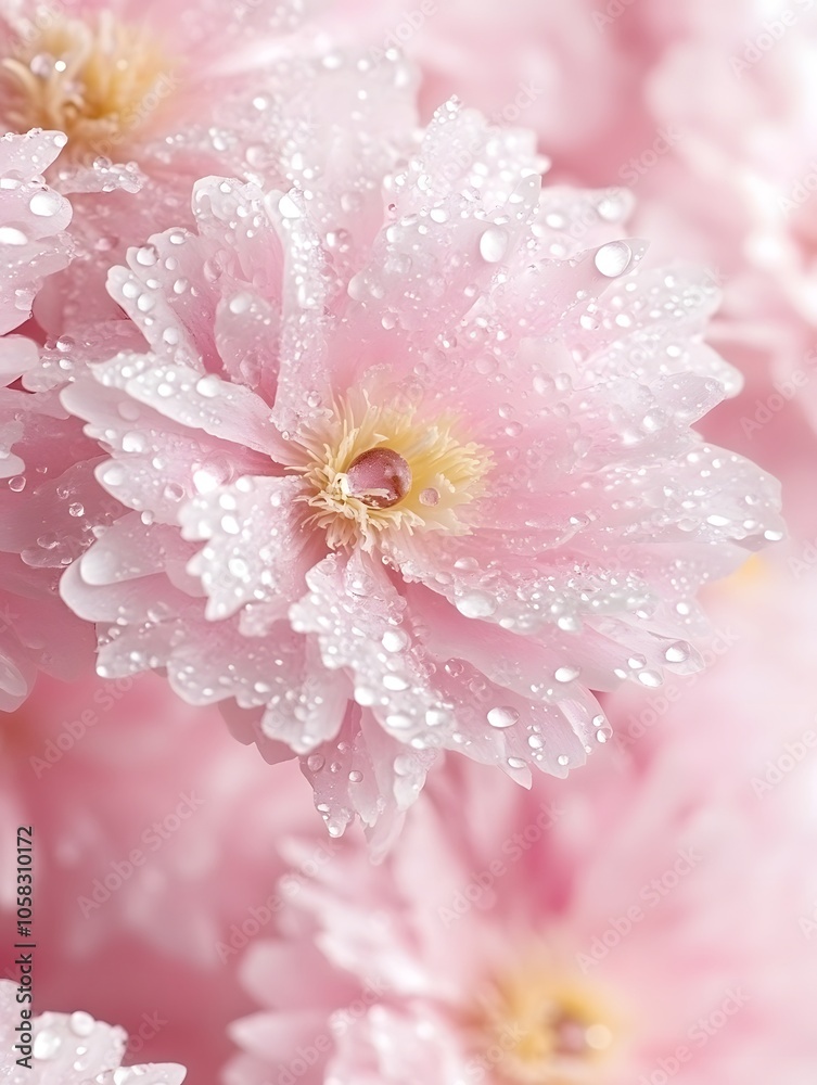 Close-Up of a Dewy Peony Blossom Close-Up of a Dewy Peony Blossom